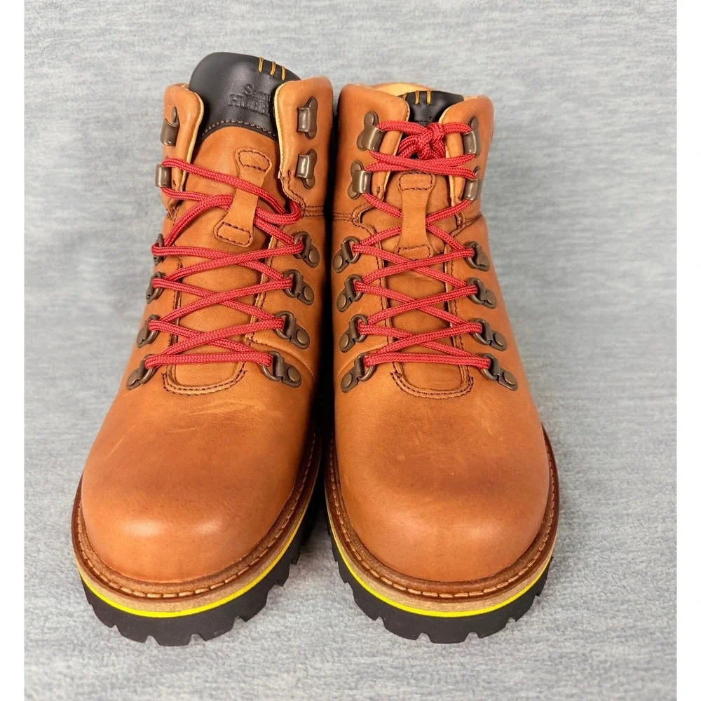 Samuel Hubbard Mt Tam Hiking Boots Mens 7 Brown Saddle Bag Tan Leather Comfort